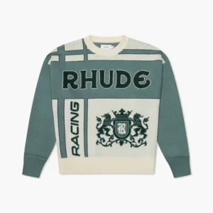 Rhude Green & White Sweatshirt