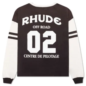 RHUDE TRIPLE R CONTRAST L/S TEE - BLACK/WHITE